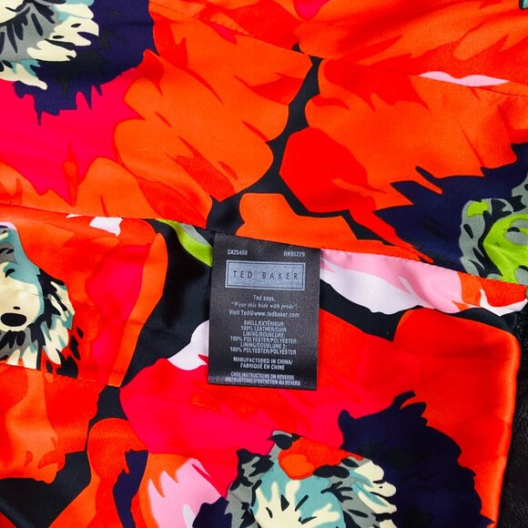 Ted Baker Women Black Biker Leather Jacket size 2, barely worn, like new - Picture 9 of 13